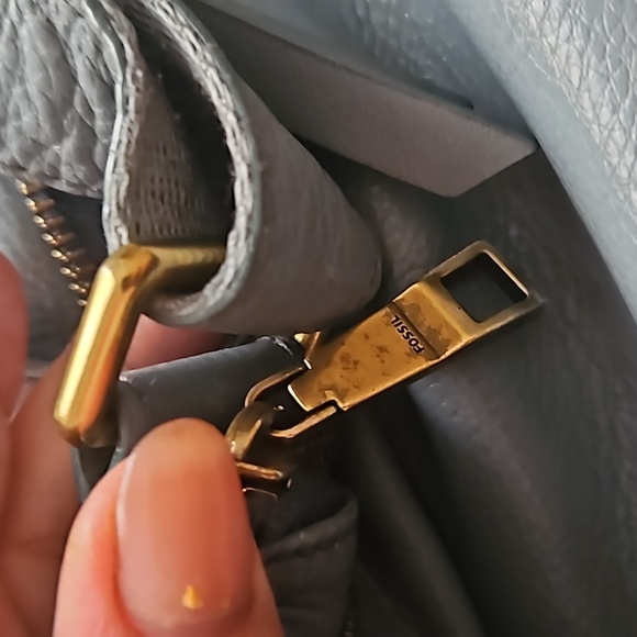 Fossil Crossbody Leather Bag in Light Blue - Picture 10 of 13